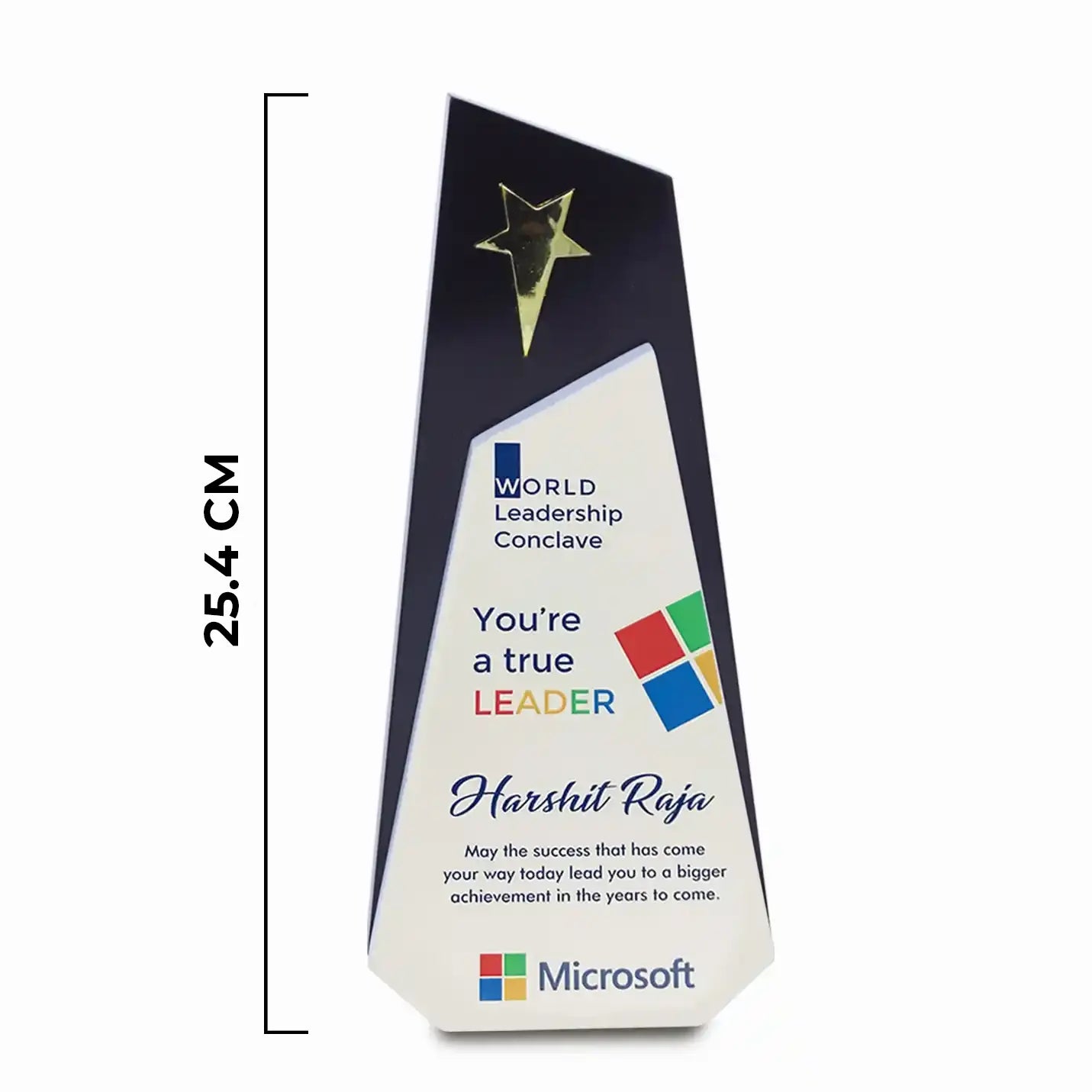 Elegant Wooden Trophy with Triumph Metal Star Img 2